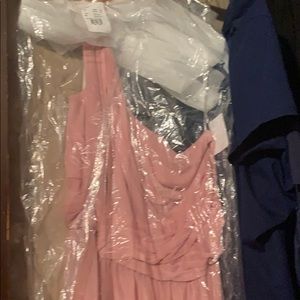 Long Mesh one shoulder Ballet bridesmaid dress